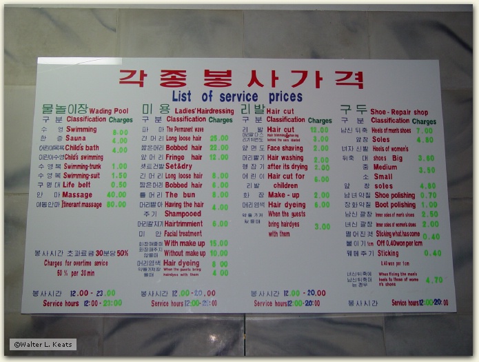 Services, Yanggakdo Hotel, Pyongyang, DPRK